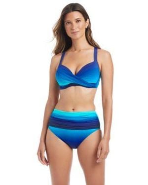 Bleu Rod Beattie Draft Sweetheart Neck Underwire Bikini Top High Waist Full Coverage Swim Bottoms - Blue