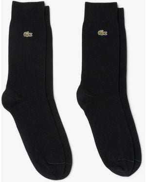 Lacoste 2-pack High Height Crew Socks Set - Black