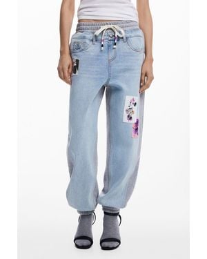 Desigual Minnie Mouse Jogger Jeans - Blue