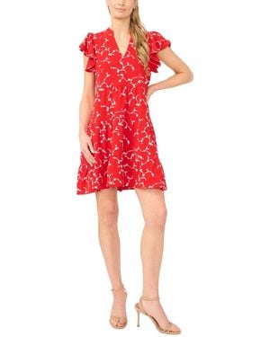 Cece Short-sleeve Ruffled Tiered Dress