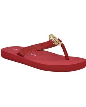 Tommy Hilfiger Crelina Logo Flip Flop Sandals - Red