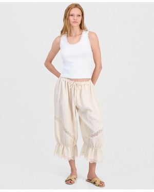 And Now This Lace-trim Balloon Pants - Natural