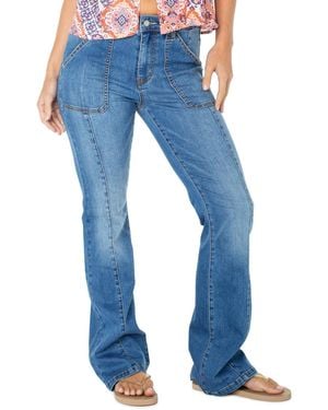 Roxy Trailhead High-waisted Flare Cargo-style Jeans - Blue