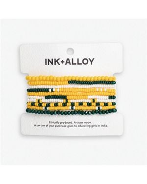 INK+ALLOY Ink + Alloy Sage 10 Stranded Beaded Stackable Stretch Bracelets - White