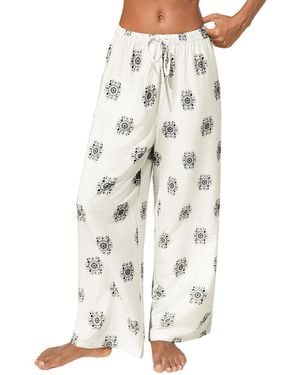 CUPSHE If You Say So Ornate Lounge Pants - White