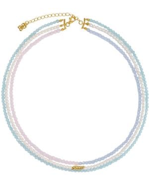 Ottoman Hands Waterproof Layered Beaded Necklace - Metallic
