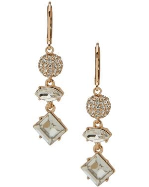 Karl Lagerfeld Glass Stone Fireball Linear Earrings - Metallic