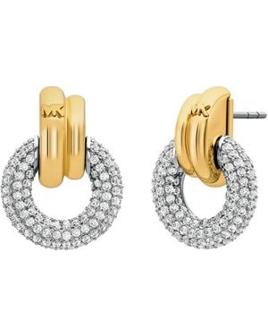 Michael Kors Pave Torus Drop Earrings - Metallic