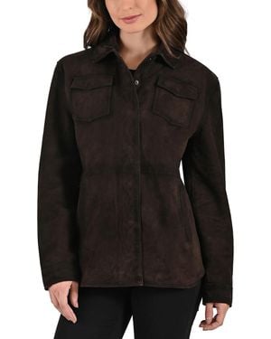 Frye S Goat Suede Jacket - Black