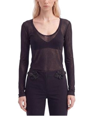 Nocturne Sheer Knit Top - Blue