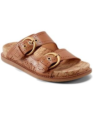 Earth Francii Double Band Flat Slip-on Sandals - Brown