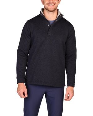 Tailorbyrd Sweater Knit Snap Placket Pullover - Blue