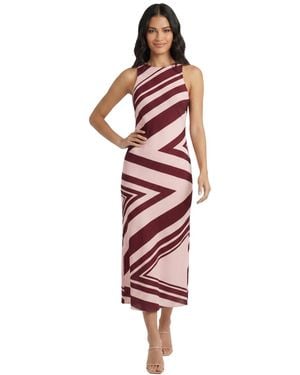 Donna Morgan Printed Sleeveless Midi Dress - Red