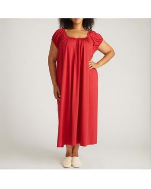 UNIVERSAL STANDARD Plus Size Lilian Long Sleep Dress - Red