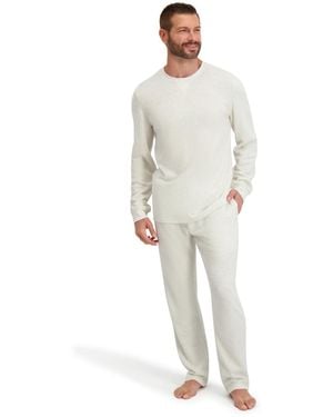 Hanes Waffle Crew Neck Sleep Set - White