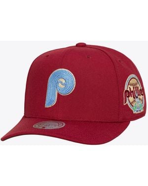 Mitchell & Ness Philadelphia Phillies Secondary Patch Snapback Hat - Red