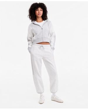 And Now This Crochet High-rise Fleece jogger - White