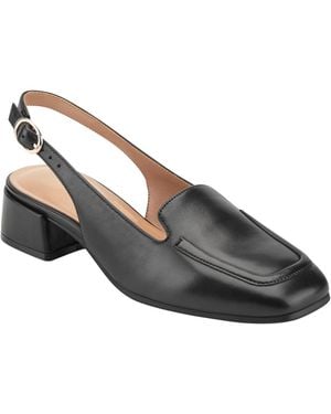 Easy Spirit Farida Eflex Leather Moc Toe Buckle Pumps - Black