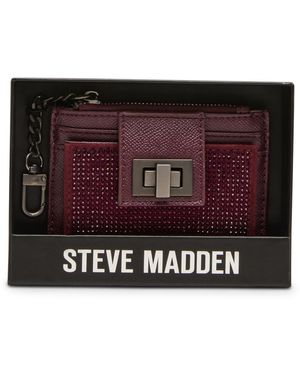 Steve Madden Blynda-g Mini Rhinestone Card Case - Red