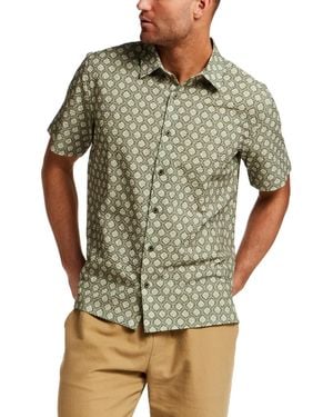 Vintage & Black Printed Regular-fit Collared Shirt - Green