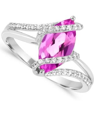 Macy's Lab-grown And White Sapphire Cocktail & Statement Open Ring (1-3/4 And 1/3 Ct. T.w. - Pink