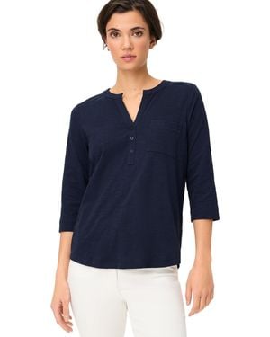 Olsen Solid Henley T-shirt - Blue