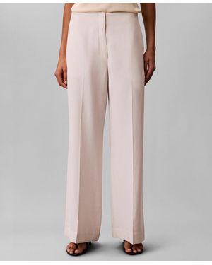 Calvin Klein Wide-leg Straight-fit Dress Pants - Pink