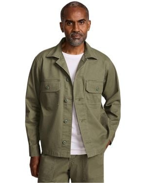 Lands' End Herringbone Utility Shirt Jacket - Green
