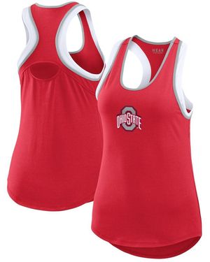 WEAR by Erin Andrews Ohio State Buckeyes Open Hole Razorback Tank Top - Red