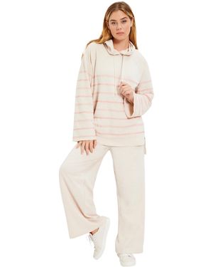 June + Vie June + Vie Plus Size June + Vie Bell-sleeve French Terry Sweatshirt - Natural