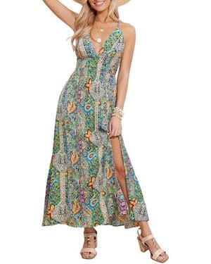CUPSHE Main Feed Paisley Maxi Beach Dress - Green