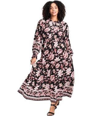 Avenue Plus Size Shiloh Tiered Maxi Dress - White