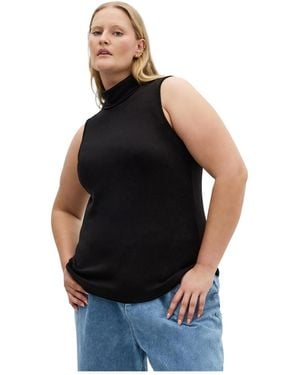 City Chic Plus Size Callie Turtleneck Sleeveless Stretch-knit Top - Black