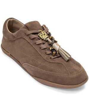 Forever & Always Shoes Anderson Suede Tassel Lace-up Sneakers - Brown
