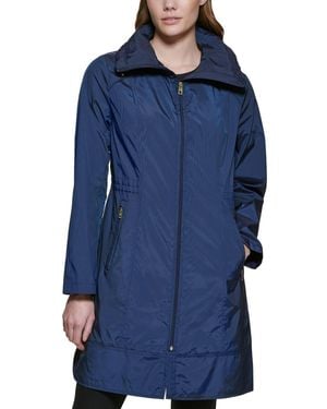 Cole Haan Outerwear Travel Packable Rain Jacket,indigo,x-large - Blue