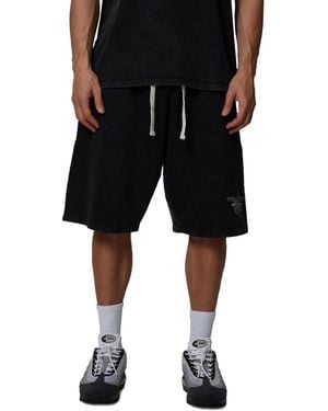 Good For Nothing Eagle Oversized Brushed-fleece Shorts - Black