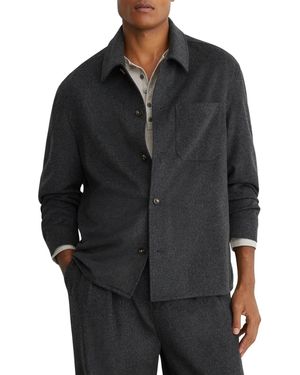Reiss Collin Wool-blend Long-sleeve Overshirt - Black