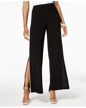 Msk Sequined Wide-leg Pants - Black