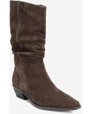Black Suede Studio Cass Western Slouch Boots - Brown
