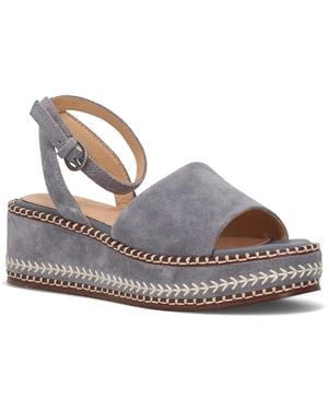 Frye Joy Ankle Strap Platform Wedge Sandals - Metallic