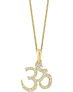 Lali Jewels Diamond Om 18" Pendant Necklace (1/6 Ct. T.w. - Metallic