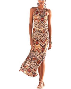 Lascana Halter Print Maxi Dress - Orange