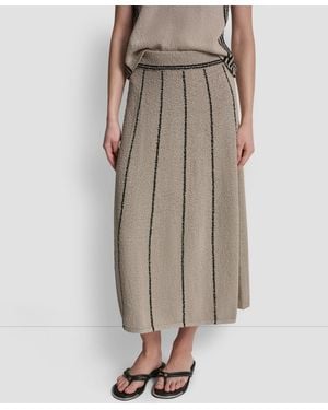 DKNY Vertical Striped Detail Maxi Pull-on Skirt - Multicolor
