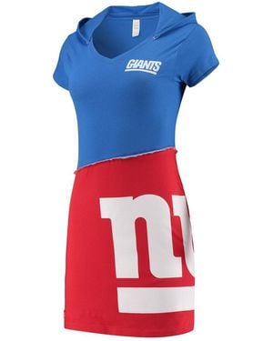 Refried Apparel Royal/red New York Giants Hooded Mini Dress - Blue