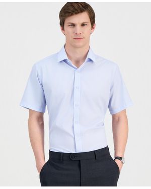 Dylan Park Slim-fit Performance Four-way Stretch Short-sleeve Dress Shirt - White