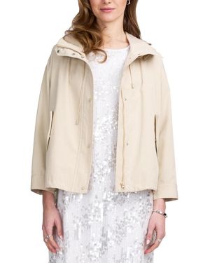 Elle Collection Hooded Cropped Parka Jacket - Natural