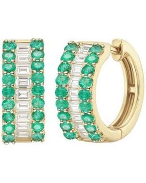 Macy's Macys Gemstone Diamond Hoop Earrings Ring Collection - Green