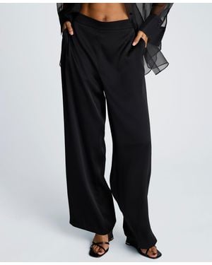 Kenneth Cole Satin Wide Leg Pants - Black