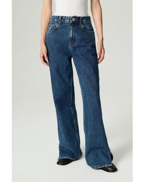 Nocturne Zip Accent Straight-leg Denim Pants - Blue