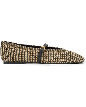 Reiss Raffia Effect Baller Rounded Toe Ballet Flats - Multicolor